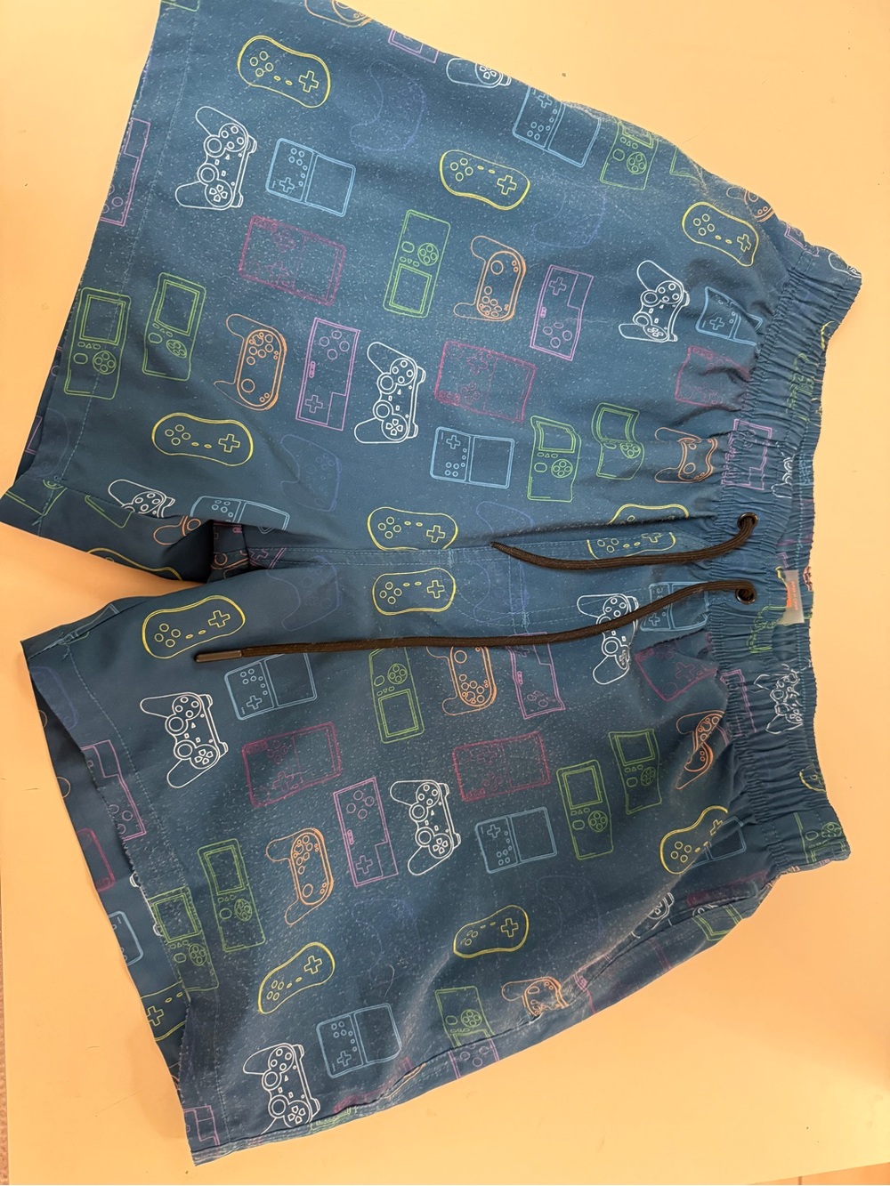 Blue Gaming Controller Print Swim Shorts